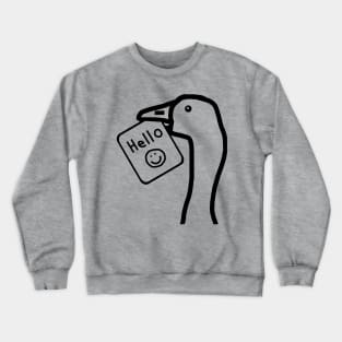 Portrait of a Goose with Stolen Greeting Outline Crewneck Sweatshirt